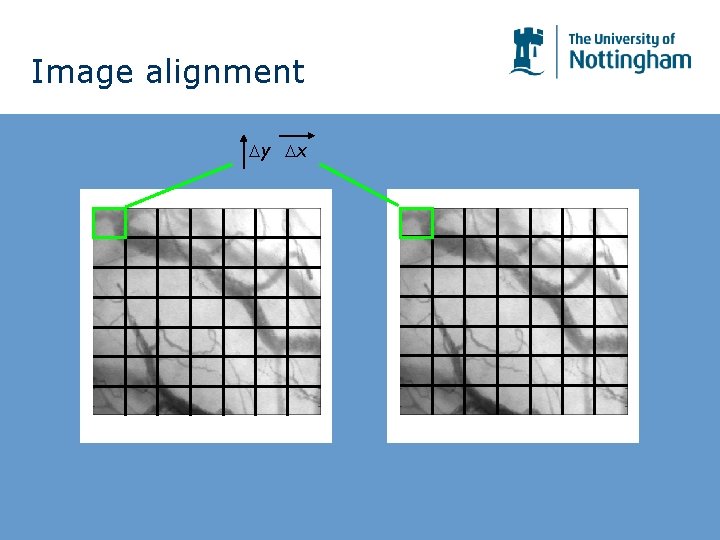 Image alignment Dy Dx Image alignment Dy Dx