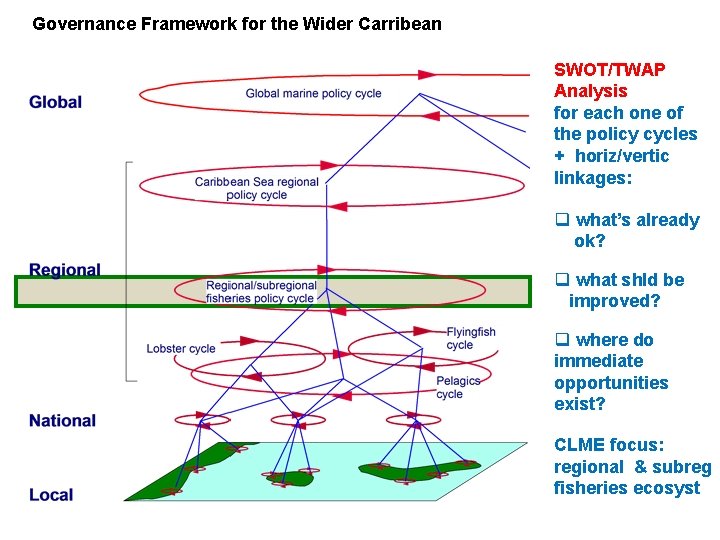 Governance Framework for the Wider Carribean SWOT/TWAP Analysis for each one of the policy