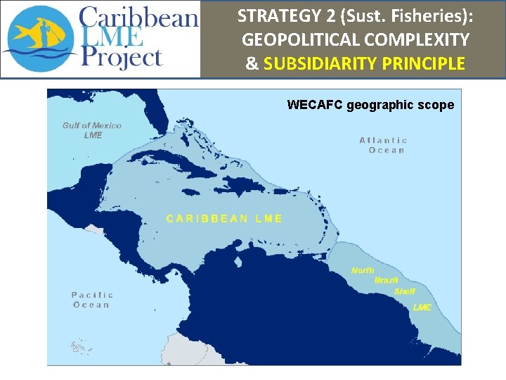 STRATEGY 2 (Sust. Fisheries): GEOPOLITICAL COMPLEXITY & SUBSIDIARITY PRINCIPLE WECAFC geographic scope 