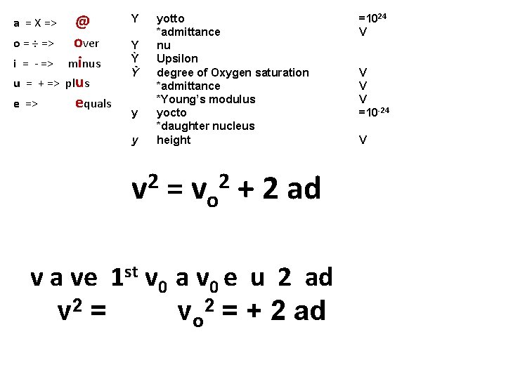 a = X => o = ÷ => i = - => u =