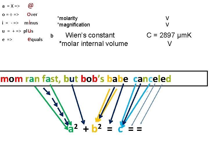 a = X => o = ÷ => i = - => u =