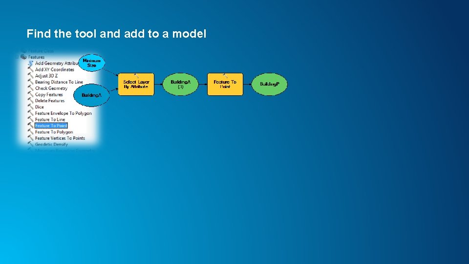 Find the tool and add to a model 