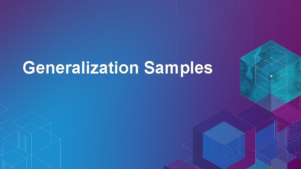 Generalization Samples 