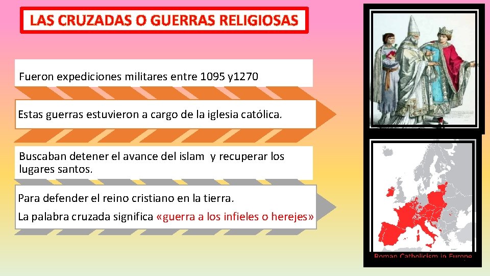 LAS CRUZADAS O GUERRAS RELIGIOSAS Fueron expediciones militares entre 1095 y 1270 Estas guerras