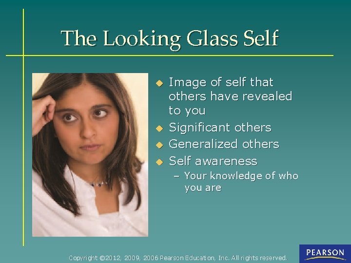 The Looking Glass Self u u Image of self that others have revealed to