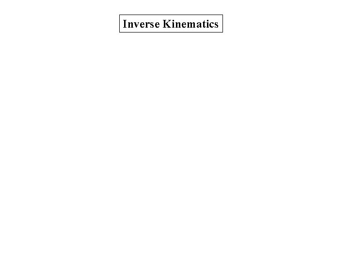 Inverse Kinematics 