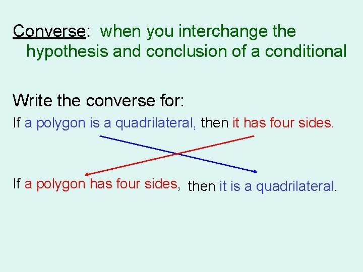 2. 2 An Introduction to Logic Converse: when you interchange the hypothesis and conclusion