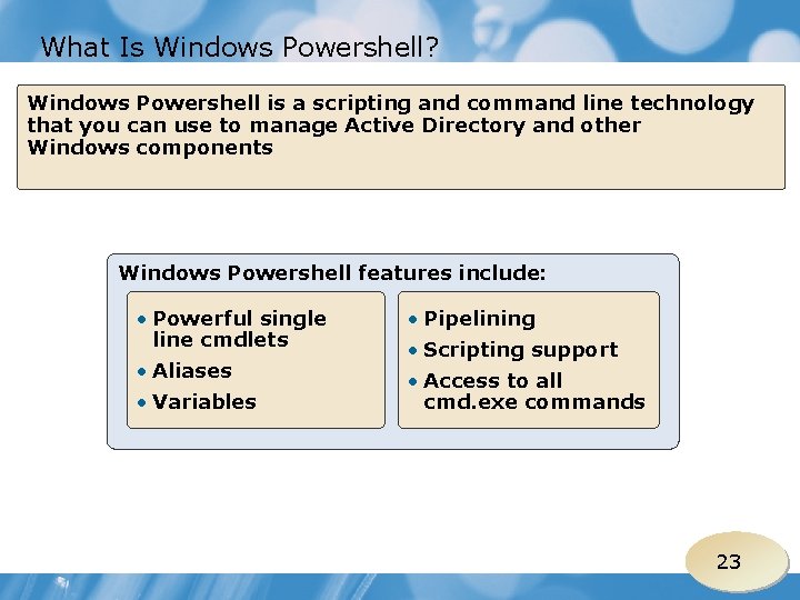 What Is Windows Powershell? Windows Powershell is a scripting and command line technology that