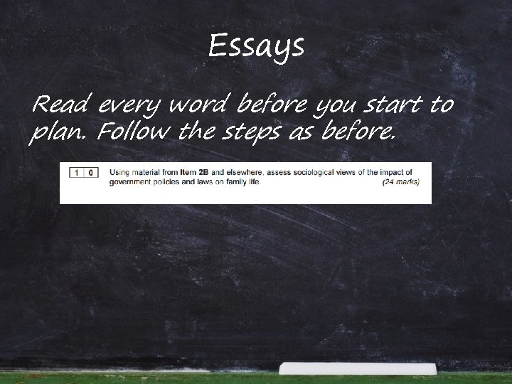 Essays Read every word before you start to plan. Follow the steps as before.