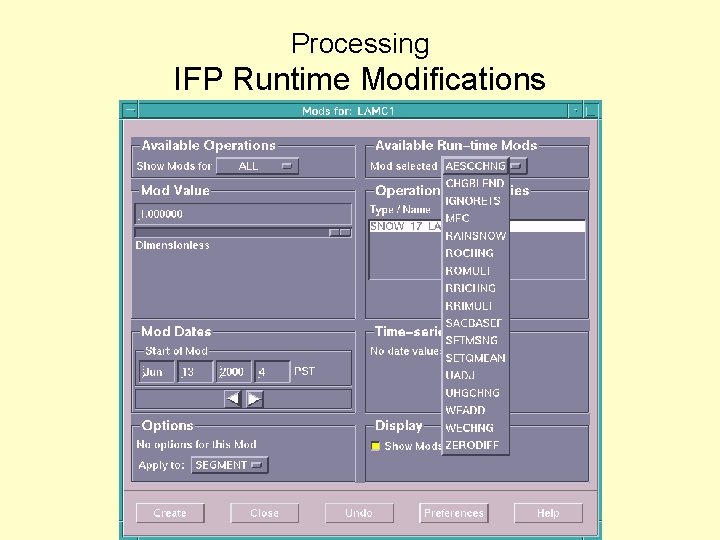 Processing IFP Runtime Modifications 