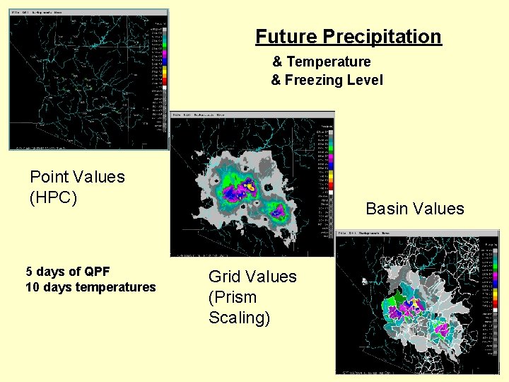 Future Precipitation & Temperature & Freezing Level Point Values (HPC) 5 days of QPF