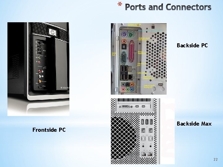 * Backside PC Frontside PC Backside Max 22 