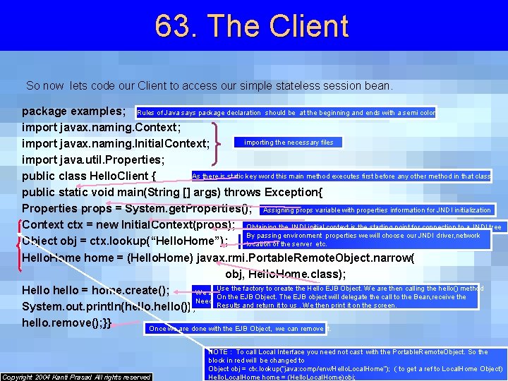 63. The Client So now lets code our Client to access our simple stateless