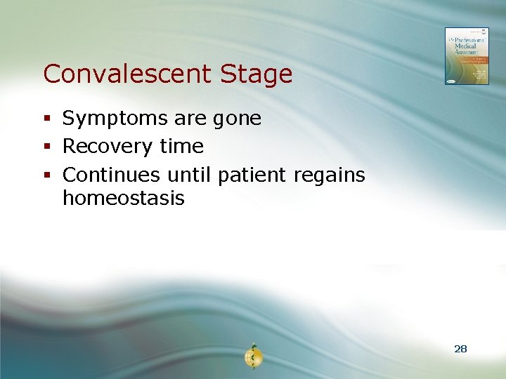 Convalescent Stage § Symptoms are gone § Recovery time § Continues until patient regains