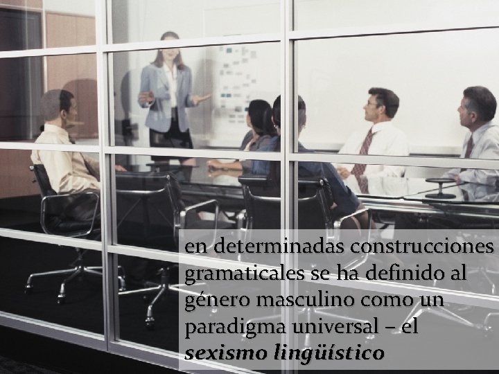 en determinadas construcciones gramaticales se ha definido al género masculino como un paradigma universal