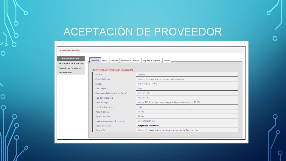 ACEPTACIÓN DE PROVEEDOR 