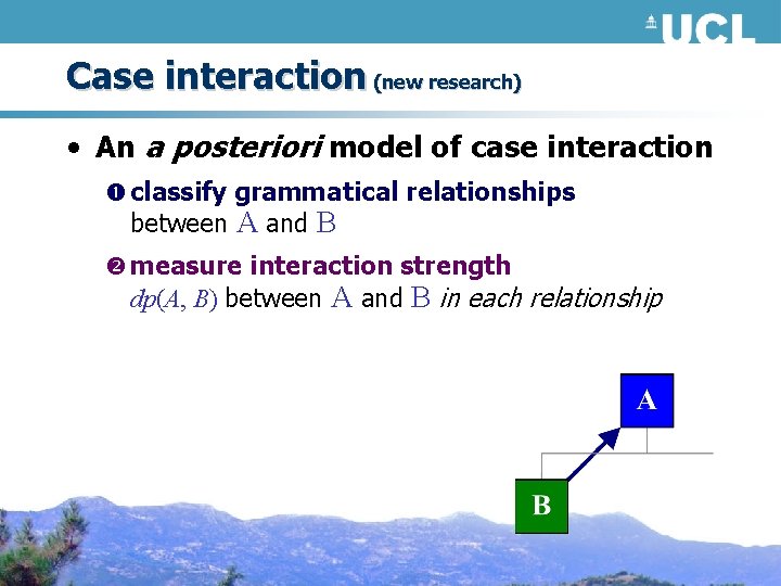 Case interaction (new research) • An a posteriori model of case interaction classify grammatical