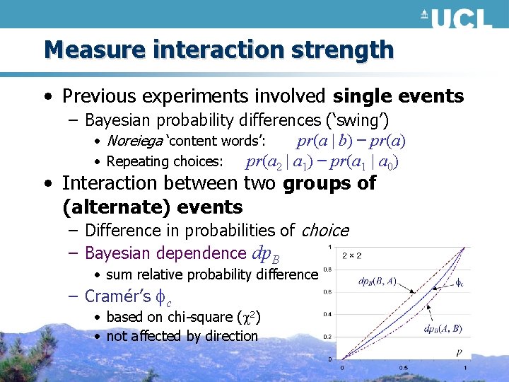 Measure interaction strength • Previous experiments involved single events – Bayesian probability differences (‘swing’)