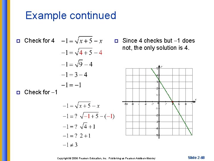 Example continued p Check for 4 p Check for 1 p Since 4 checks