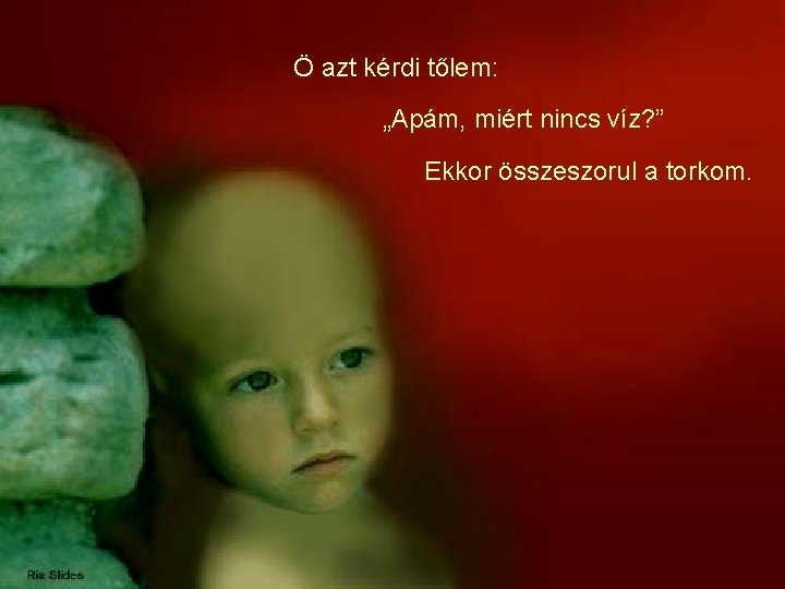 Ö azt kérdi tőlem: „Apám, miért nincs víz? ” Ekkor összeszorul a torkom. 