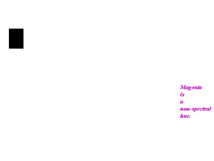 Magenta is a non-spectral hue. 