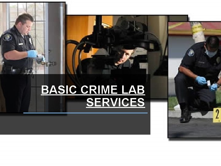 CRIME LABS HISTORY LOCATIONS AND TYPES HISTORY OF