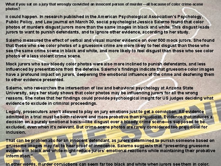 What if you sat on a jury that wrongly convicted an innocent person of