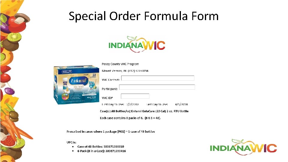 Special Order Formula Form 