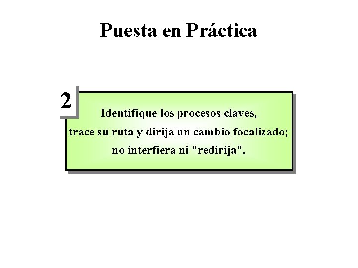 Puesta en Práctica 2 Identifique los procesos claves, trace su ruta y dirija un