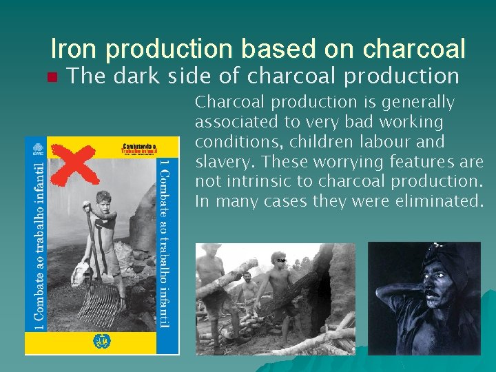 Iron production based on charcoal n The dark side of charcoal production Charcoal production