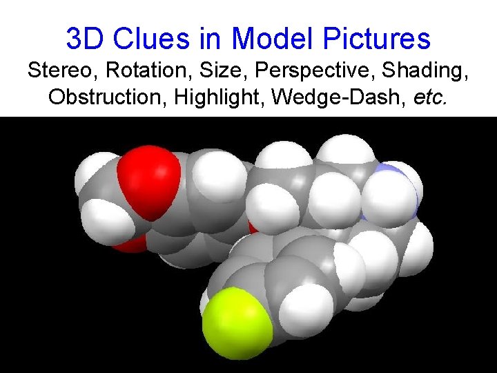 3 D Clues in Model Pictures Stereo, Rotation, Size, Perspective, Shading, Obstruction, Highlight, Wedge-Dash,
