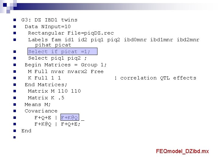 n n n n n G 3: DZ IBD 1 twins Data NInput=10 Rectangular