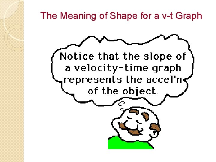 The Meaning of Shape for a v-t Graph 