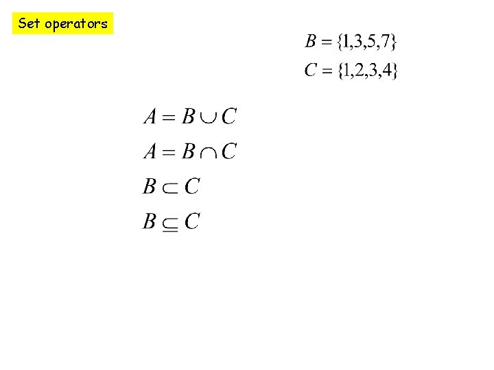 Set operators 