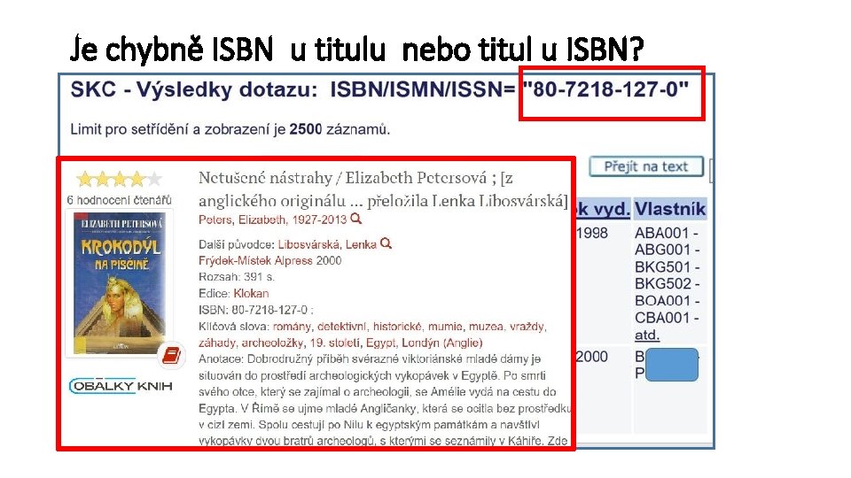 Je chybně ISBN u titulu nebo titul u ISBN? 