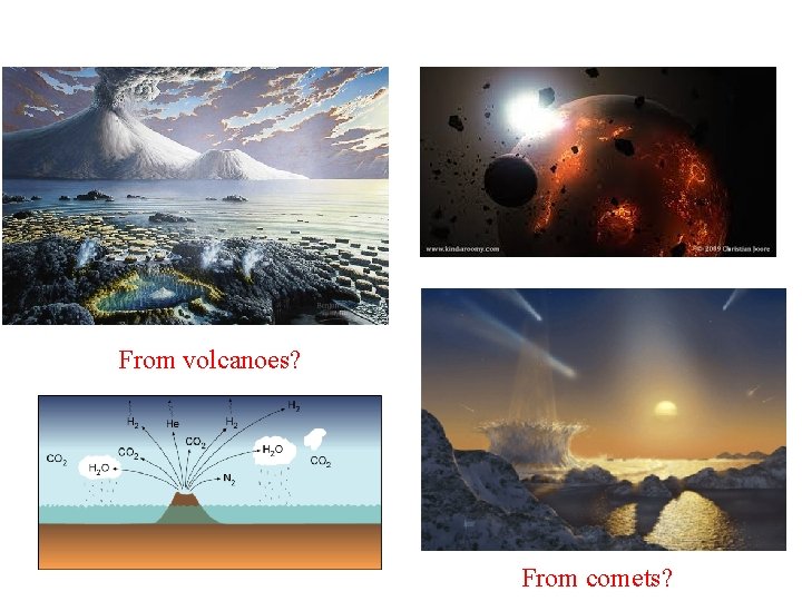From volcanoes? From comets? 