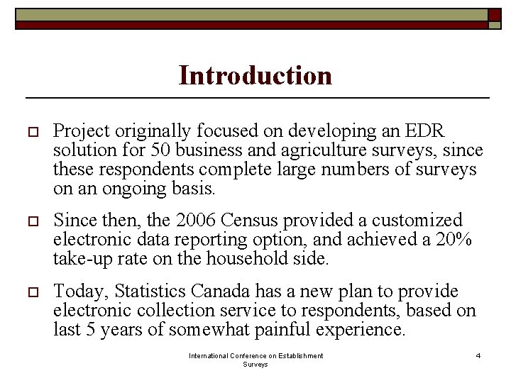 Introduction o Project originally focused on developing an EDR solution for 50 business and Introduction o Project originally focused on developing an EDR solution for 50 business and
