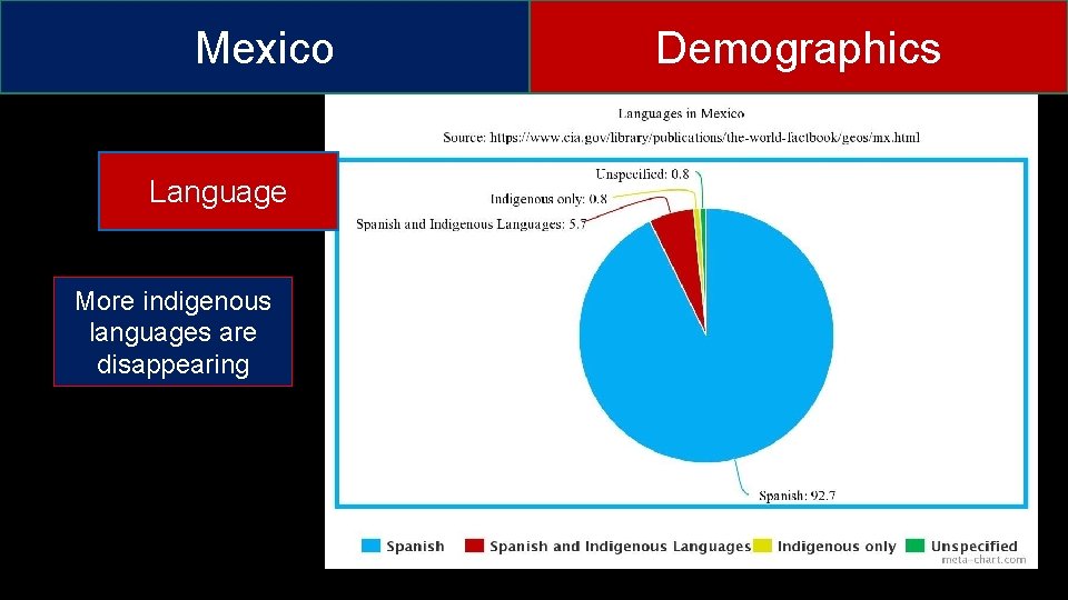 Mexico Language More indigenous languages are disappearing Demographics 