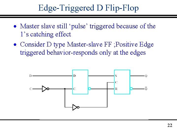 Edge-Triggered D Flip-Flop · Master slave still ‘pulse’ triggered because of the 1’s catching