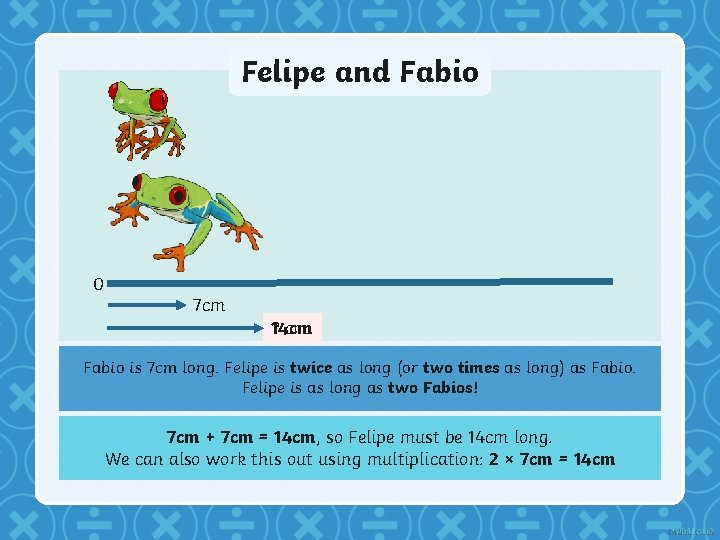 Felipe and Fabio 0 7 cm 14 cm ? cm Fabio is 7 cm