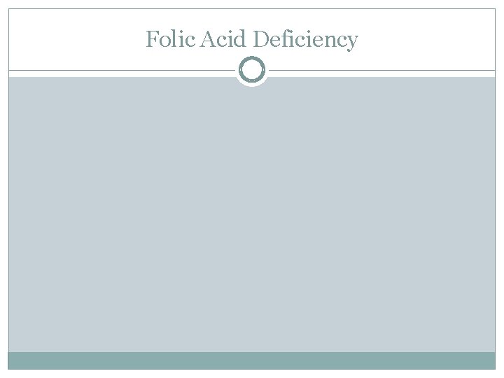 Folic Acid Deficiency 