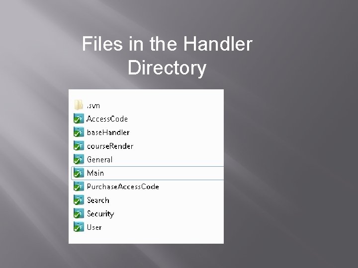 Files in the Handler Directory 