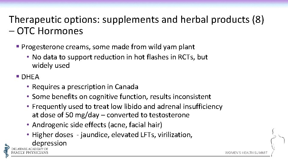 Therapeutic options: supplements and herbal products (8) – OTC Hormones § Progesterone creams, some