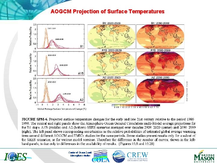 AOGCM Projection of Surface Temperatures Center of Ocean-Land. Atmosphere studies 