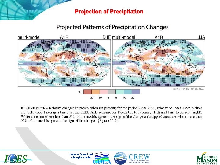 Projection of Precipitation Center of Ocean-Land. Atmosphere studies 