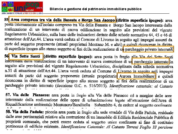 Bilancio e gestione del patrimonio immobiliare pubblico 