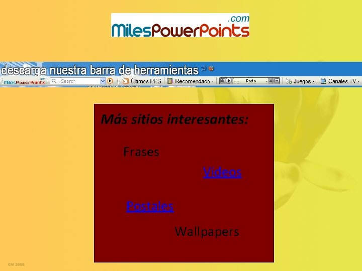 Más sitios interesantes: Frases Videos Postales Wallpapers 