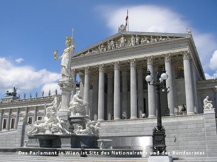 Das Parlament in Wien ist Sitz des Nationalrates und des Bundesrates 