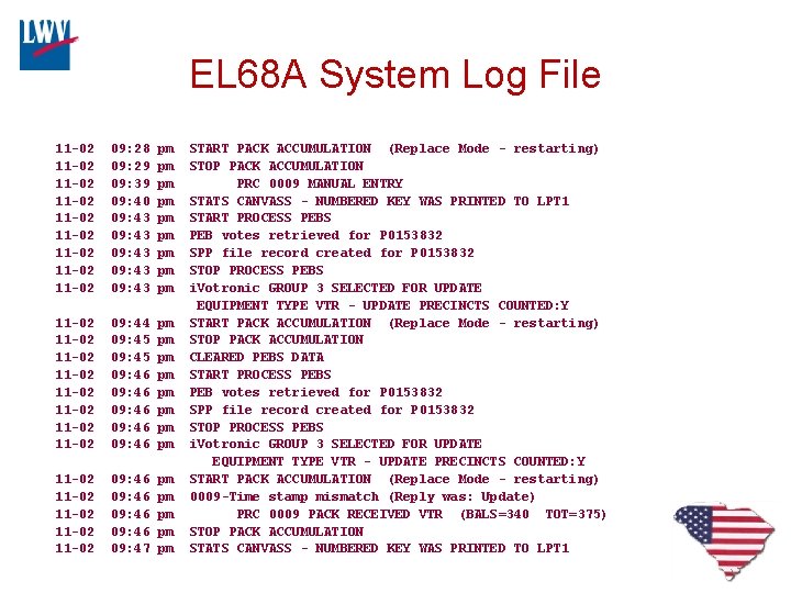 EL 68 A System Log File 11 -02 11 -02 11 -02 09: 28