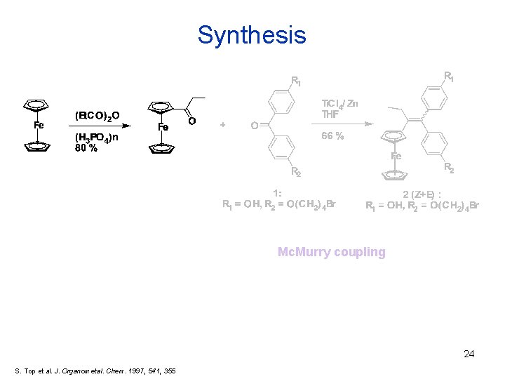 Synthesis Mc. Murry coupling 24 S. Top et al. J. Organometal. Chem. 1997, 541,